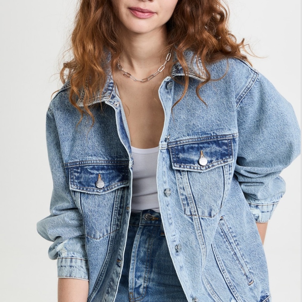 Anine Bing Oversized Rory Denim Jacket, Vintage Blue, XXS